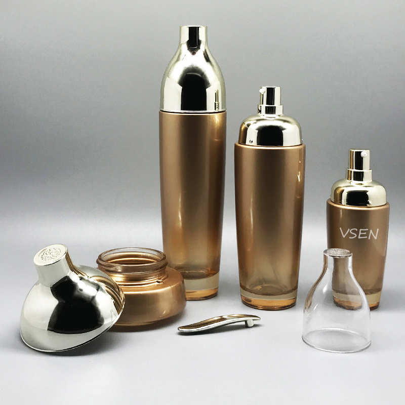 新款高档带磁勺子 膏霜瓶子50g 100g  化妆品玻璃瓶(图1)